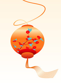 大红灯笼花朵图案