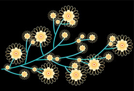 黄金色花朵设计