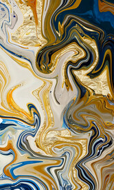 清新几何线条银杏叶金箔装饰画