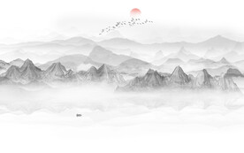 禅意水墨画背景墙