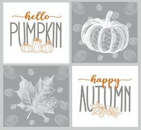 树叶南瓜抱枕图案