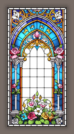 古典主义教堂蒂凡尼彩晶玻璃图案