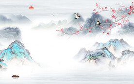 现代 中式意境山水 TIF分层