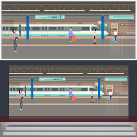 火车站小品背景