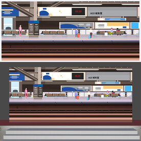 火车站小品背景