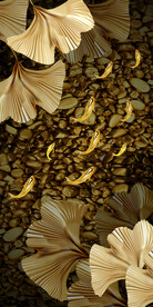 轻奢金箔家大业大九鱼聚财玄关