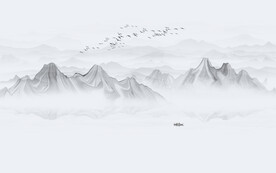 新中式禅意水墨山水图