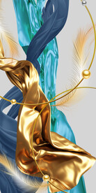 铄金轻奢飘逸绸布抽象几何玄关