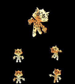 金色动态剪纸龙无缝循环龙年素材