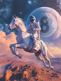 创意宇航员战马台球太空系列壁画