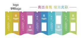 学校文化色彩绚烂板块型形象墙