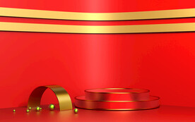 喜庆红色 电商展台