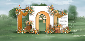 橙色户外迎宾区