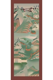 敦煌莫高窟壁画屏风画矢量图