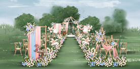 粉色户外仪式区