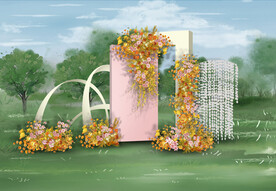 橙色户外迎宾区