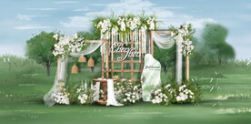 白色户外迎宾区