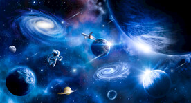 宇宙漩涡太空星球宇航员星空背景