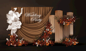 咖色婚礼迎宾区