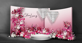 粉色婚礼迎宾区