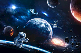 太空陨石宇航员银河宇宙星球背景