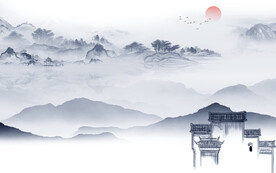 新款 大气意境山水 TIF分层