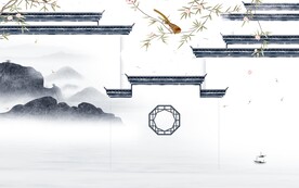 人气 中式客厅山水 TIF分层