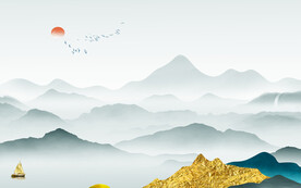 极简 新传意境山水 TIF分层