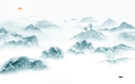 客厅 高端清晰山水 TIF分层