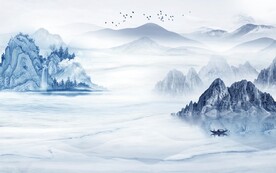 新品 高档山水墙画 TIf分层