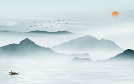 高清 高档山水墙画 TIf分层