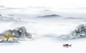 客厅 简意中式山水 TIF分层