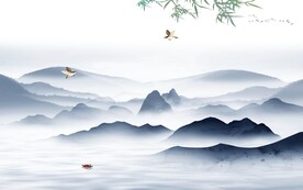 爆款 简意中式山水 TIF分层