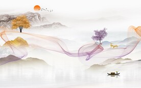 高雅 简意中式山水 TIF分层