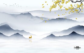 质感 高档现代山水 TIF分层