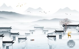 高端 中式简约山水 TiF分层