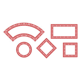 原创矢量中国风造型边框花纹