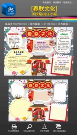 春节春联文化民俗手抄报小报