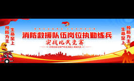 消防演练宽屏展板