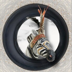 3D斑马头动物装饰画