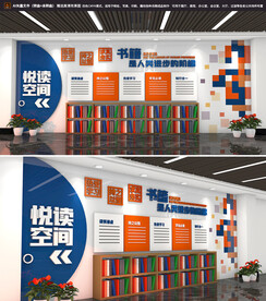 校园图书室阅览室文化墙