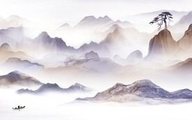 简约 人气中式山水 TIF分层