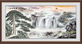 黄山迎客松国画山水