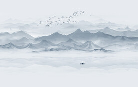 新中式水墨山水画