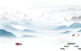 爆款 简意中式山水 TIF分层