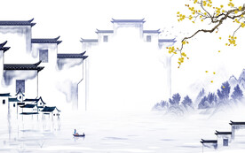 淡雅 简意中式山水 TIF分层