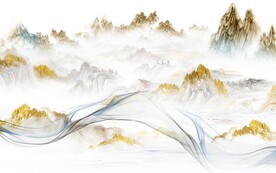 人气 简意中式山水 TIF分层