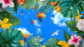 蓝天白云装饰画