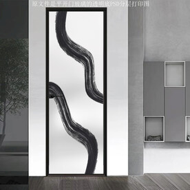 高清分层透明底平开门打印图