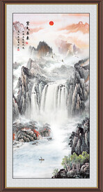 竖幅山水画